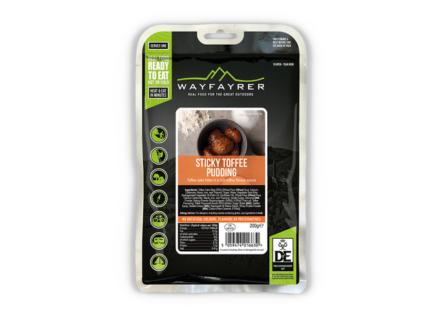 Wayfayrer Sticky Toffee Pudding packaging on a white background