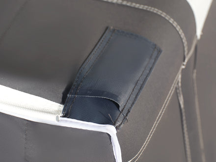 Close-up of an attatchment point on a fitted awning