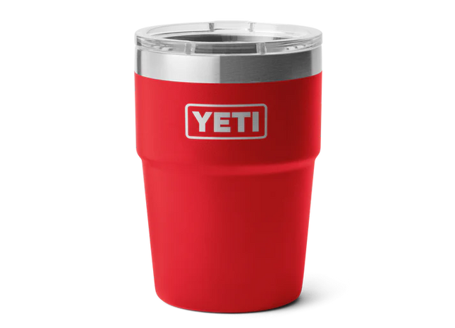 Red YETI tumbler on a white background