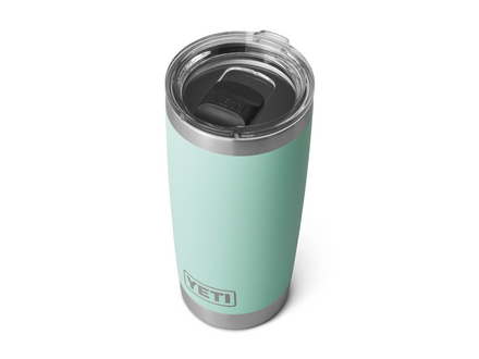 Mint/seafoam green YETI tumbler on a white background