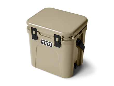 Beige cooler with YETI logo on a white background