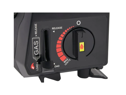 Control panel with gas and fire symbol on a white background